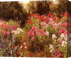 Golding Constable's Flower Garden Canvas Paintings - A Flower Garden by Louis Aston Knight