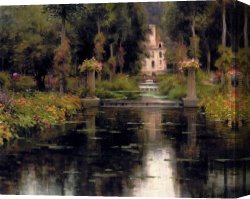 View of The Ponte Vecchio, Florence Canvas Paintings - View Of A Chateaux by Louis Aston Knight