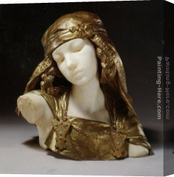 Bust Canvas Paintings - Bust of a Young Girl by Louis-Ernest Barrias