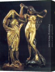 Louis-ernest Canvas Paintings - La Nature se Devoilant devant la Science by Louis-Ernest Barrias