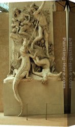 Louis-ernest Canvas Paintings - Nubian Alligator Hunters by Louis-Ernest Barrias