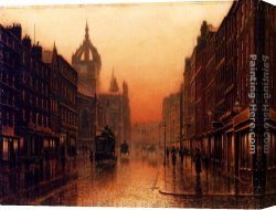 Cathedral Canvas Paintings - St. Giles Cathedral, Edinburgh by Louis H. Grimshaw