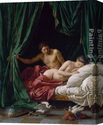 Lagrenee Canvas Paintings - Mars and Venus by Louis Lagrenee