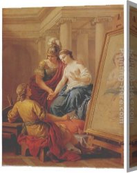 Model Canvas Paintings - The Artist's Model by Louis Lagrenee