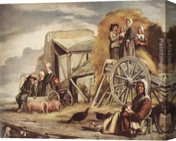 Return Canvas Paintings - The Cart or Return from Haymaking by Louis Le Nain