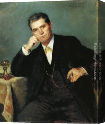 Wine Canvas Paintings - Portrait of Franz Heinrich Corinth with a Glass of Wine by Lovis Corinth
