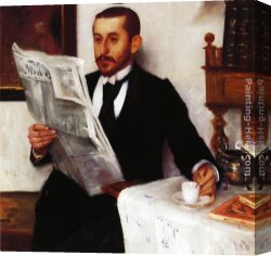 Painter's Canvas Paintings - Portrait of the Painter Benno Becker by Lovis Corinth