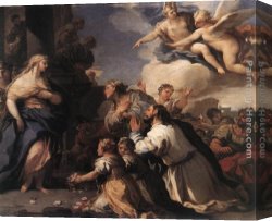 Psyche Canvas Paintings - Psyche Honoured by the People by Luca Giordano