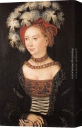 Portrait of a Young Benedictine Canvas Paintings - Portrait of a Young Woman by Lucas Cranach the Elder