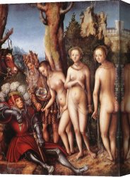 Judgment Canvas Paintings - The Judgment of Paris by Lucas Cranach the Elder