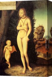 Cupid Canvas Paintings - Venus With Cupid The Honey Thief by Lucas Cranach the Elder