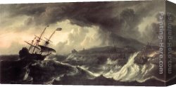 Peace in The Midst of The Storm Canvas Paintings - Ships Running Aground in a Storm by Ludolf Backhuysen