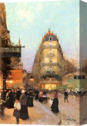 Boulevard Montmarte Canvas Paintings - Les Grands Boulevards by Luigi Loir