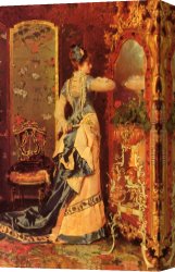 Mirror Canvas Paintings - Woman Before A Mirror by Luis Alvarez Catala