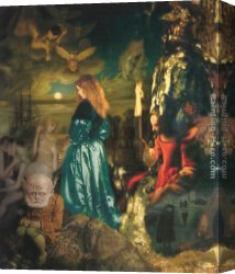 A Tiger And a Serpent Canvas Paintings - No&euml;lle (...au Milieu des Serpents) by Luis Jose Estremadoyro