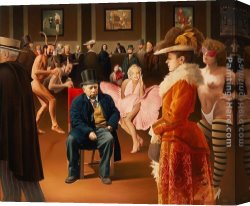 Painter's Canvas Paintings - Portrait of the Painter Víctor Humareda by Luis Jose Estremadoyro