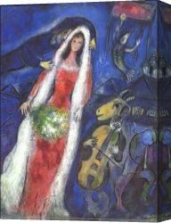 Romance Canvas Paintings - La Mariee by Marc Chagall