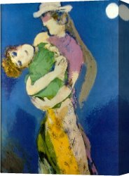 Dordrecht Harbour by Moonlight Canvas Paintings - Lovers in the Moonlight by Marc Chagall