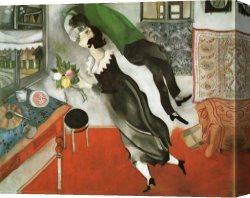 Marc Canvas Paintings - The Birthday by Marc Chagall