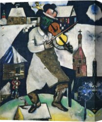 Marc Canvas Paintings - The Fiddler by Marc Chagall
