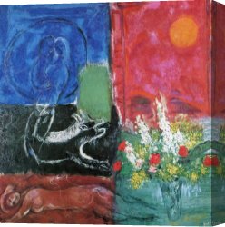 Marc Canvas Paintings - The Sun of Poros by Marc Chagall