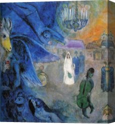 Wedding Canvas Paintings - The Wedding Candles by Marc Chagall