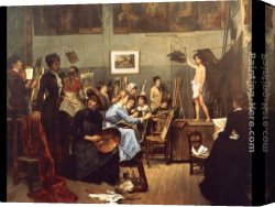 Painter in His Studio Canvas Paintings - In The Studio by Maria Konstantinowna Bashkirtseff