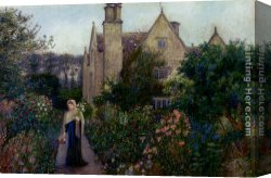 Walk Canvas Paintings - The Long Walk At Kelmscott Manor, Oxfordshire by Maria Spartali Stillman