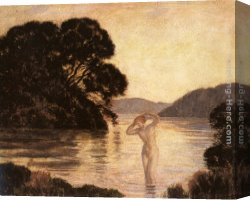 Marie Canvas Paintings - Baigneuse by Marie Auguste Emile Rene Menard