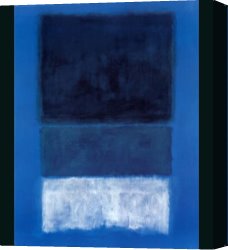 Marks Canvas Paintings - No 14 White and Greens in Blue by Mark Rothko