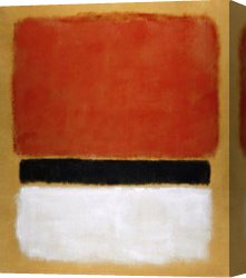Untitled Green Red on Orange 1951 Canvas Paintings - Untitled Red Black White on Yellow 1955 by Mark Rothko