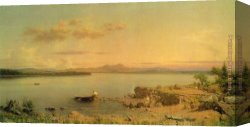 Lake Arrowhead Canvas Paintings - Lake George by Martin Johnson Heade