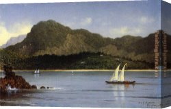 Seascape Canvas Paintings - Seascape Brazilian View by Martin Johnson Heade