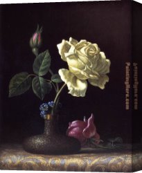 Heart of The Rose Canvas Paintings - The White Rose by Martin Johnson Heade
