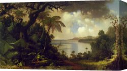 View of a Harbour Canvas Paintings - View from Fern Tree Walk, Jamaica by Martin Johnson Heade