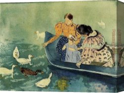 Feeding The Goldfish Canvas Paintings - Feeding The Ducks by Mary Cassatt