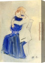Cassatt Canvas Paintings - Mother And Child 5 by Mary Cassatt