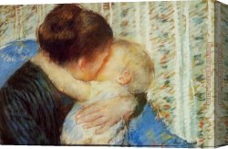 Cassatt Canvas Paintings - Mother And Child 7 by Mary Cassatt