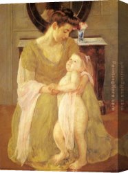 Cassatt Canvas Paintings - Mother And Child X by Mary Cassatt