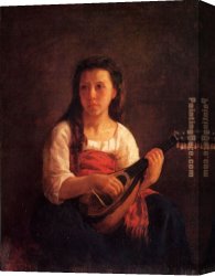 Player Canvas Paintings - The Mandolin Player by Mary Cassatt
