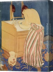 Woman Canvas Paintings - Woman Bathing by Mary Cassatt