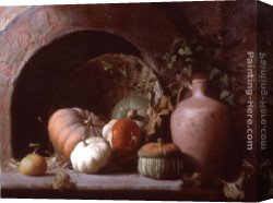 A Harvest Festival Canvas Paintings - Harvest Hearth by Maureen Hyde