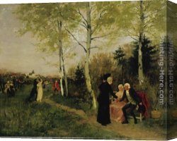 Idylle Canvas Paintings - Idylle by Max Volkhart