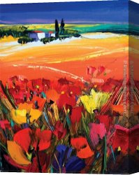 Mediterranean Canvas Paintings - Heavenly Harmony by Maya Green