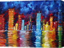 The Night Patrol at Smyrna Canvas Paintings - City Nights by Megan Aroon Duncanson