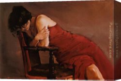 Marina with Red Light Canvas Paintings - Red Dress by Michael Austin