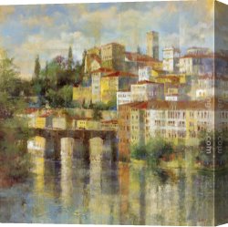 Gateway Canvas Paintings - City Gateway by Michael Longo