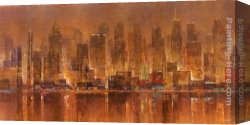 The Light of Peace Canvas Paintings - City Lights by Michael Longo