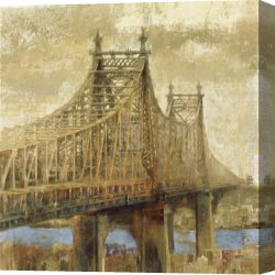 East Bergholt Rectory Canvas Paintings - East River Bridge II by Michael Longo