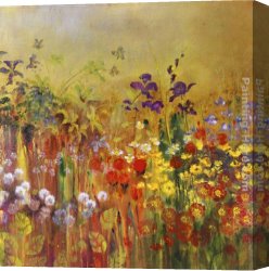 Floral Canvas Paintings - Floral Jubilee by Michael Longo